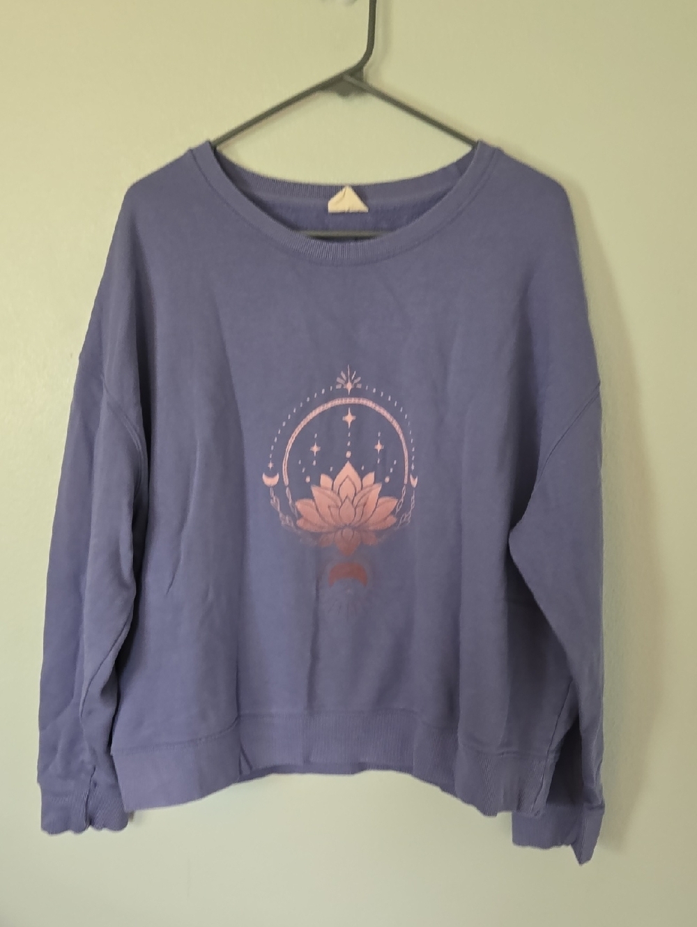 Pact | Purple Organic Cotton Ombre Lotus Crew Neck Sweatshirt Size XXL